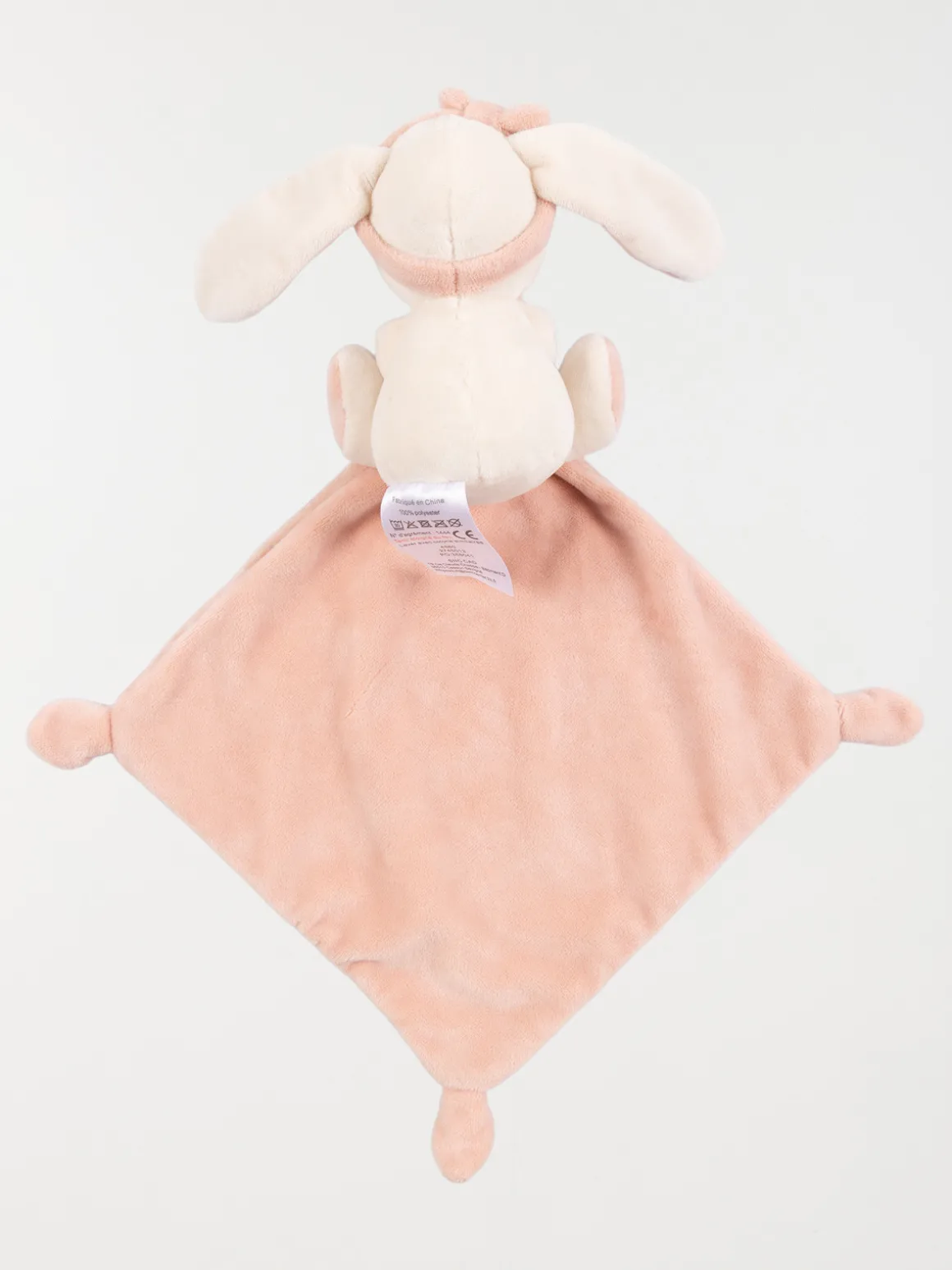 Doudou mouchoir naissance lapin rose