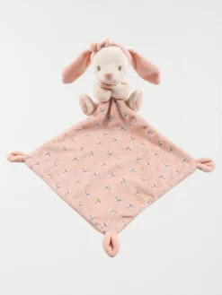 Doudou mouchoir naissance lapin rose