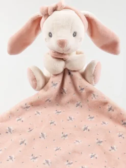 Doudou mouchoir naissance lapin rose