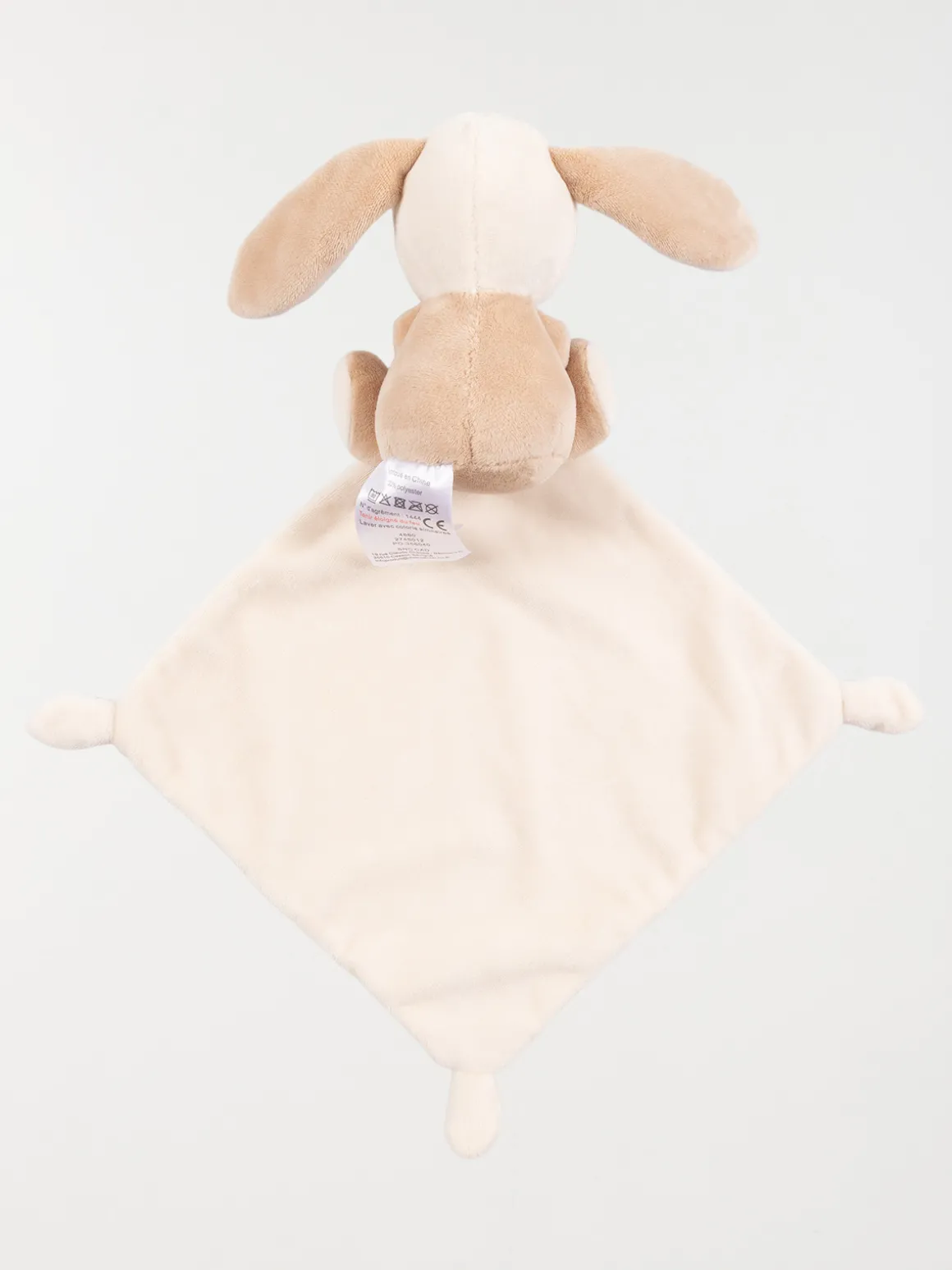 Doudou mouchoir naissance lapin beige
