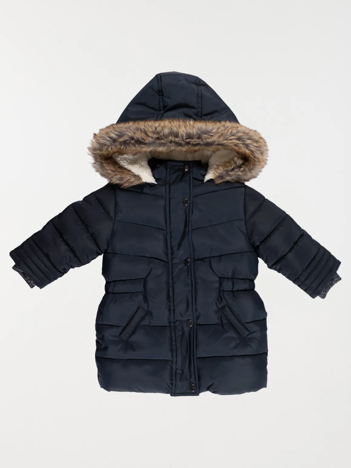 Doudoune à capuche marine fille (6-36M)