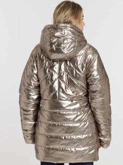 Doudoune à capuche réversible femme