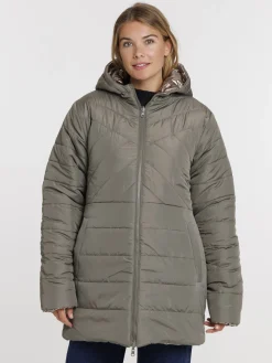 Doudoune à capuche réversible femme