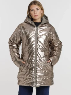 Doudoune à capuche réversible femme