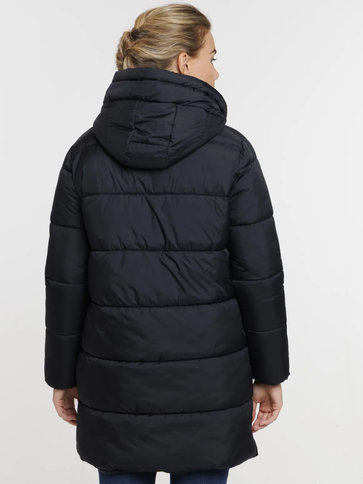 Doudoune mi-longue noire femme