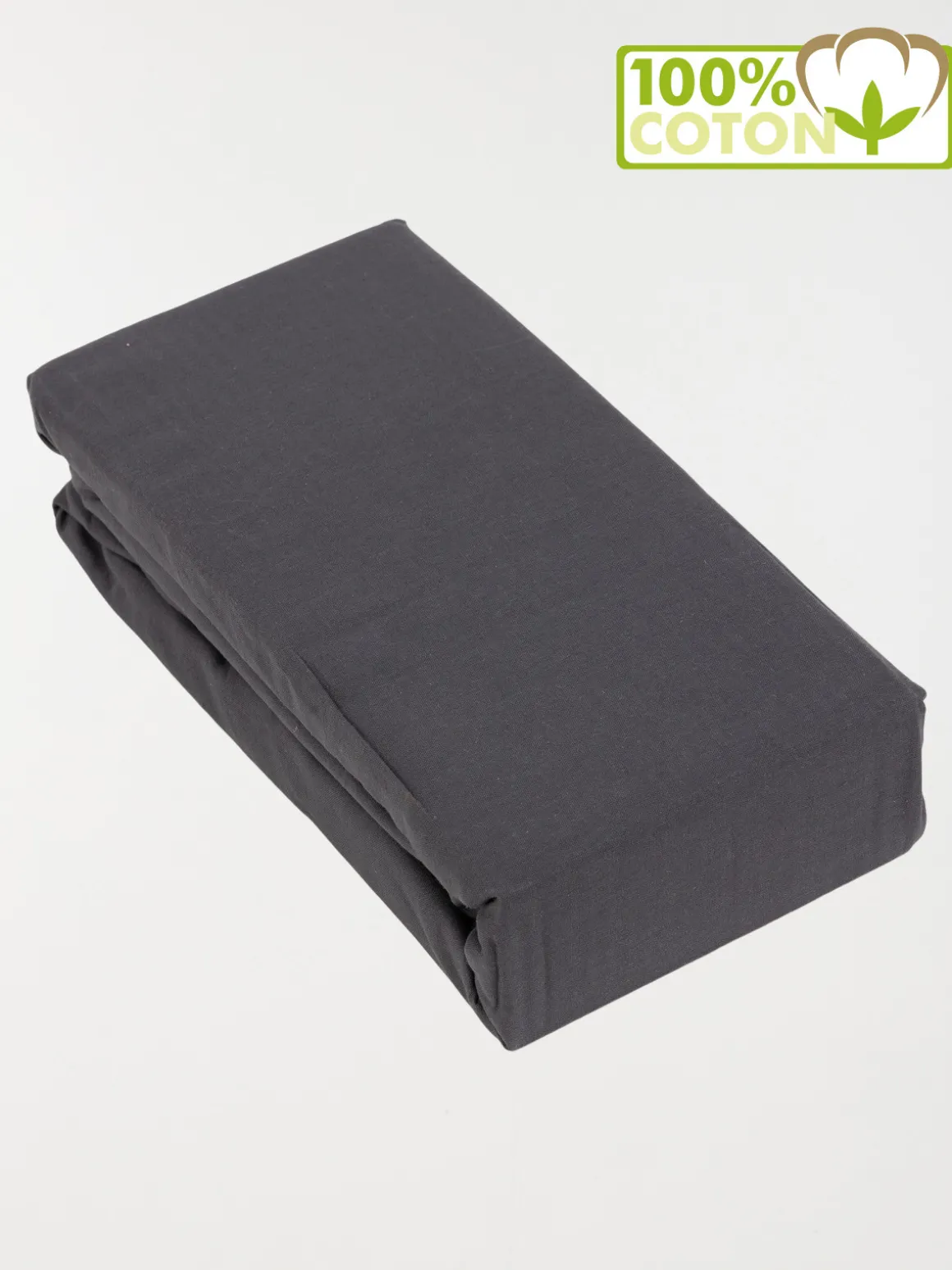Drap housse 160 x 200 cm ardoise