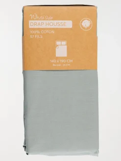 Drap housse 140 x 190 cm sauge