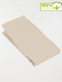 Drap housse 90 x 190 coloris sable
