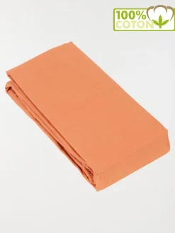 Drap housse 160 x 200 terracotta