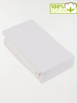 Drap housse jersey blanc 140 x 190 cm