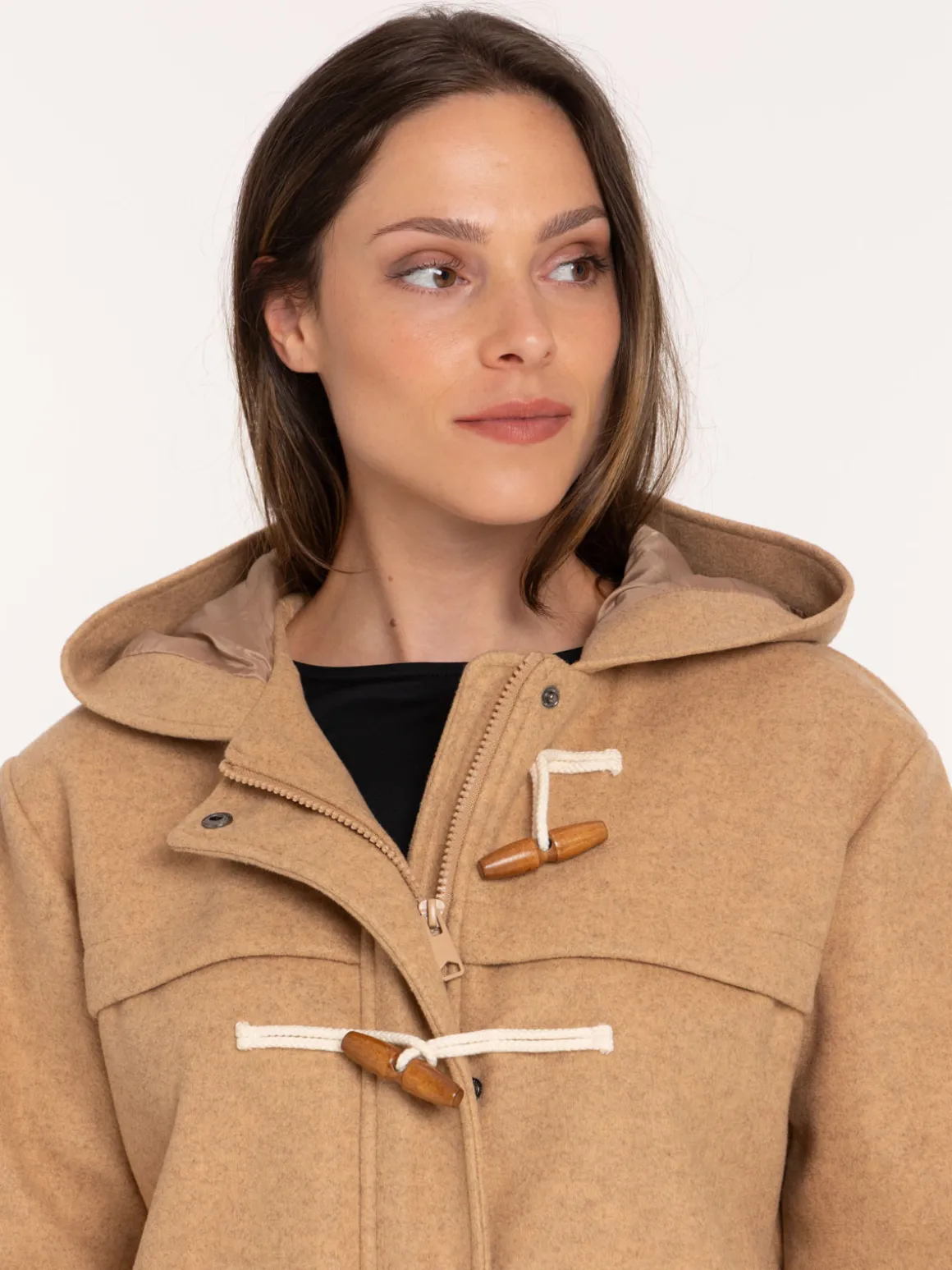 Duffle-coat camel femme