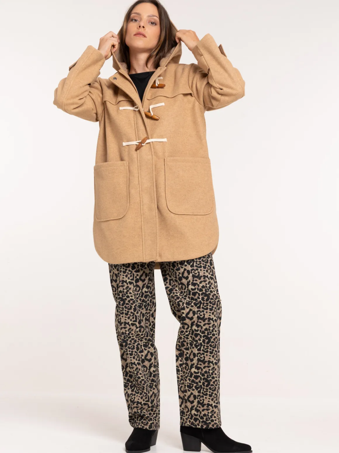 Duffle-coat camel femme