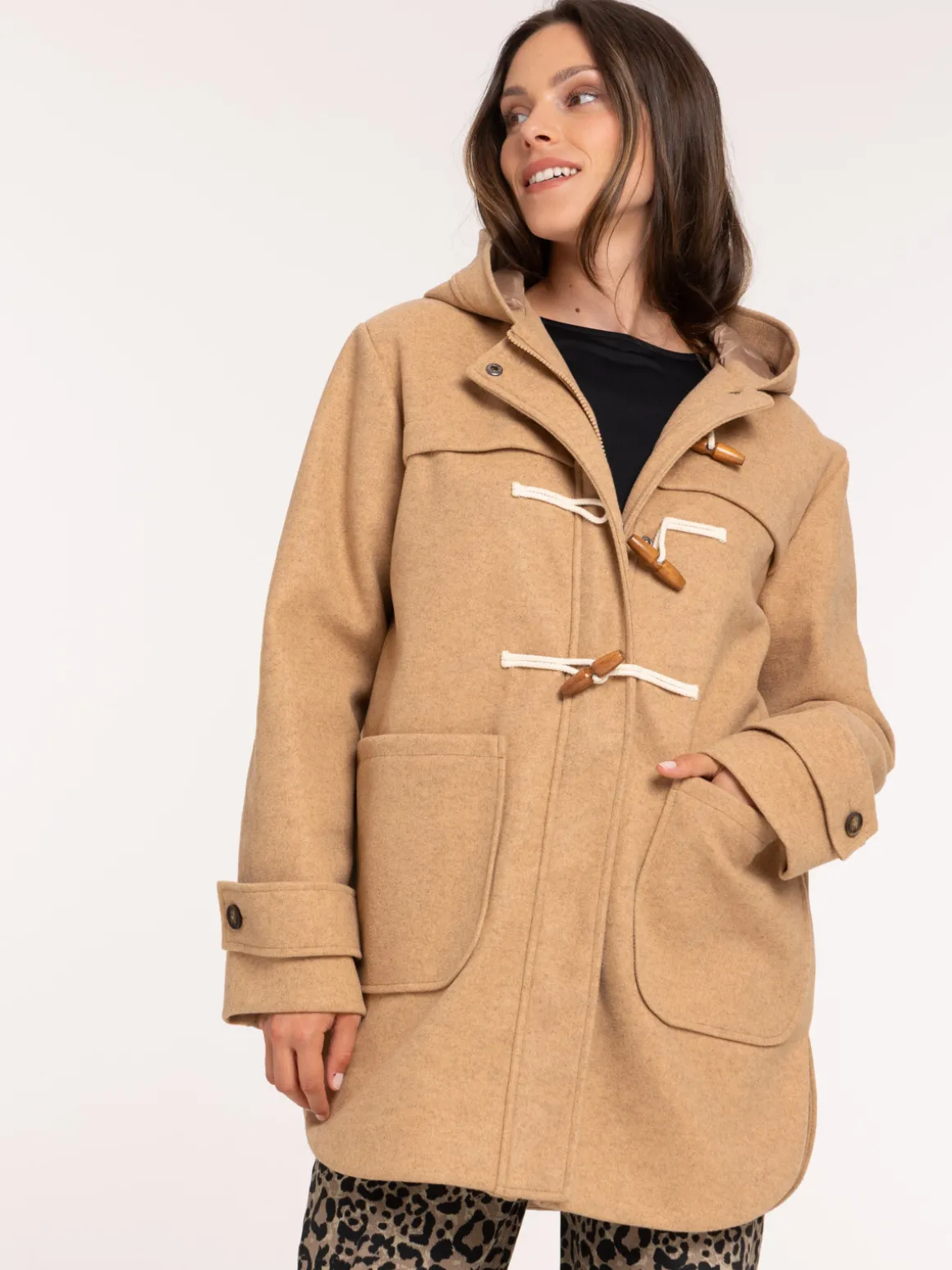 Duffle-coat camel femme