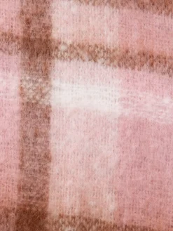 Echarpe femme à carreaux rose