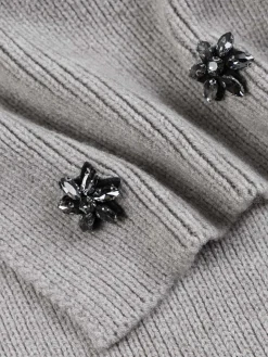Echarpe gris clair chiné strass femme