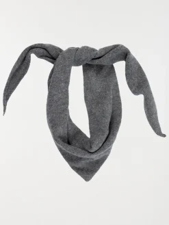 Echarpe triangle gris chiné moyen femme