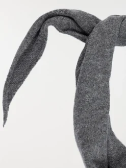 Echarpe triangle gris chiné moyen femme