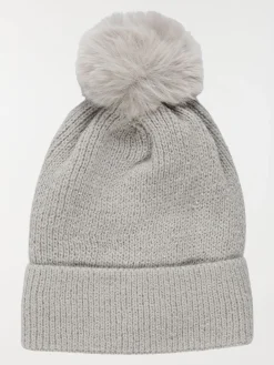 Ensemble bonnet écharpe gris femme