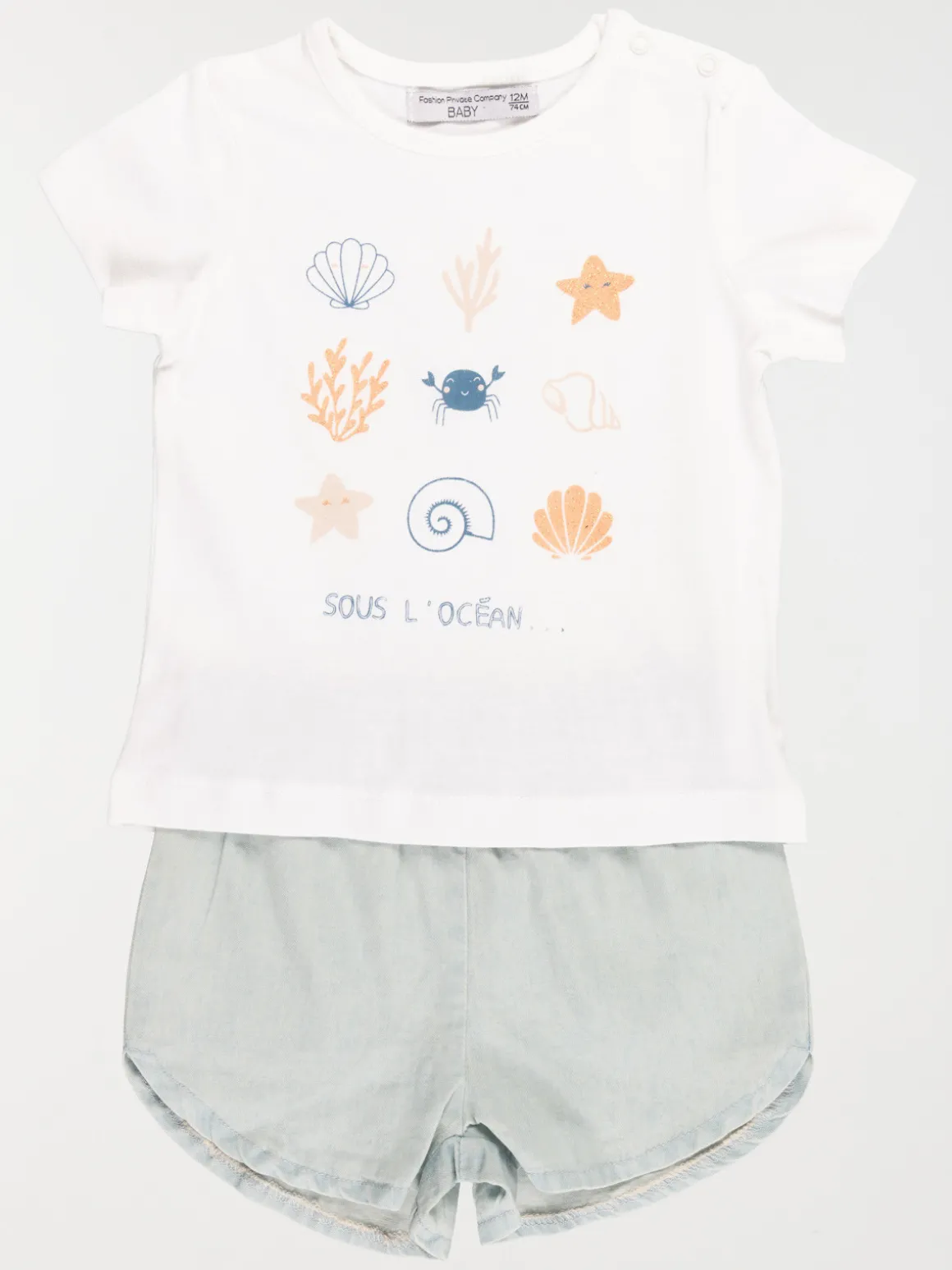 Ensemble fille t-shirt/short (3-36M)