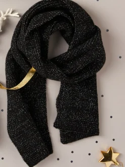 Ensemble noir bonnet et écharpe femme