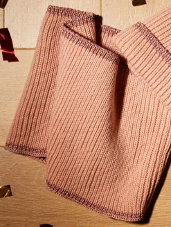 Ensemble rose bonnet et écharpe fille