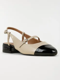 Escarpins femme beige et noir (36-41)