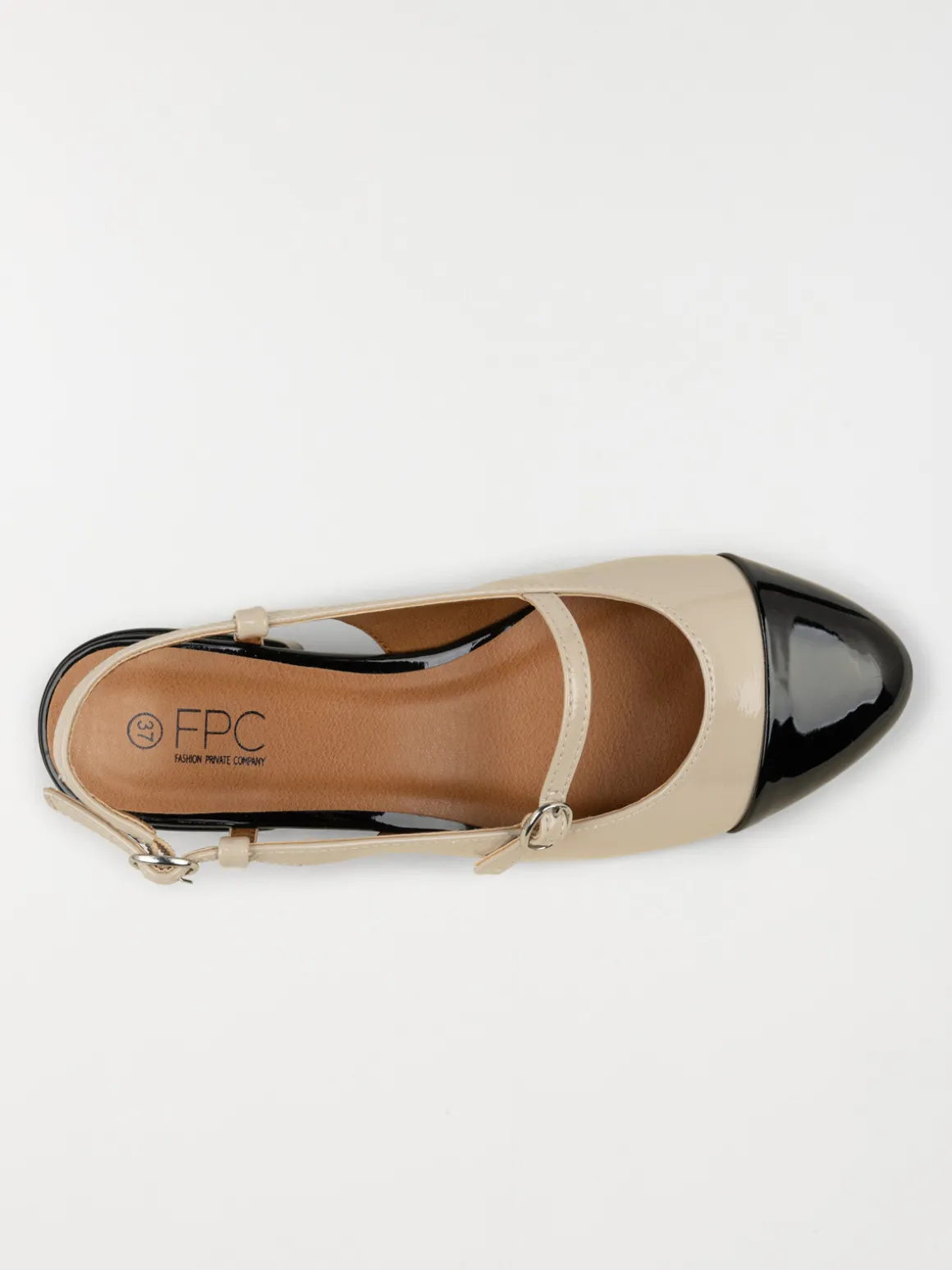 Escarpins femme beige et noir (36-41)