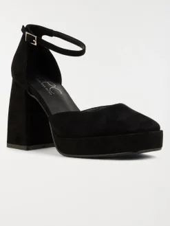 Escarpins suédines femme noir (36-41)