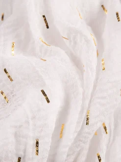 Foulard écru et traits dorés femme
