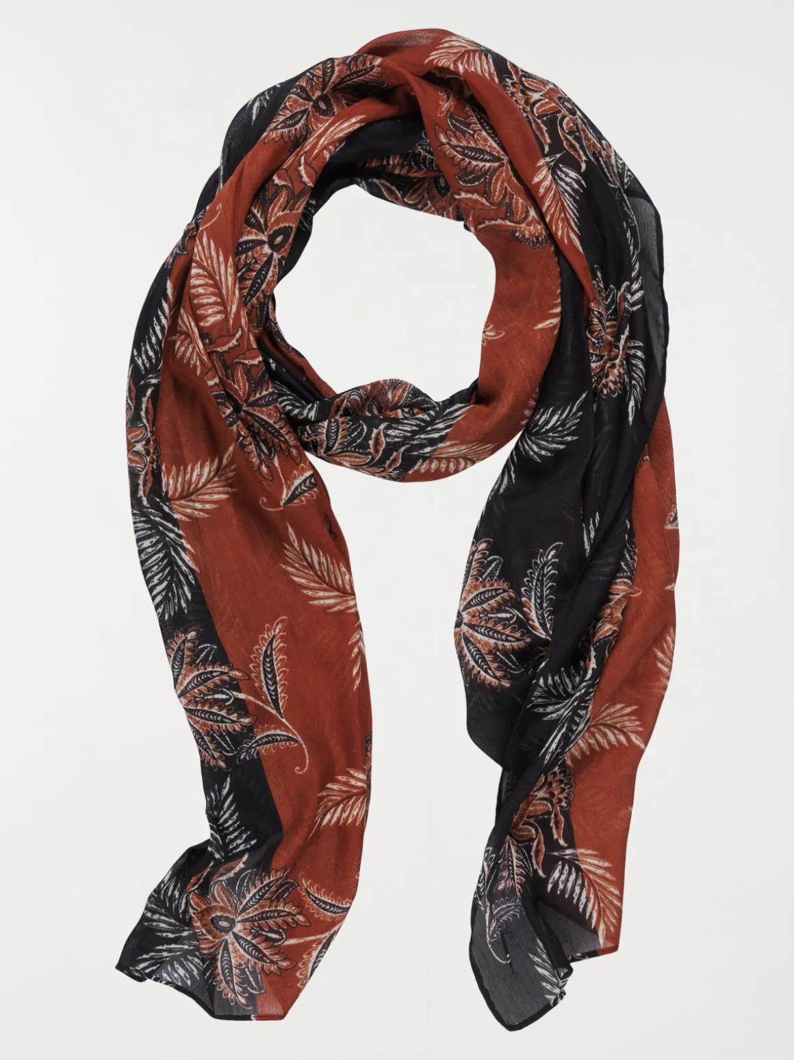 Foulard motif végétal femme
