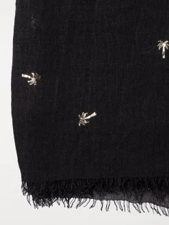 Foulard noir palmier doré femme