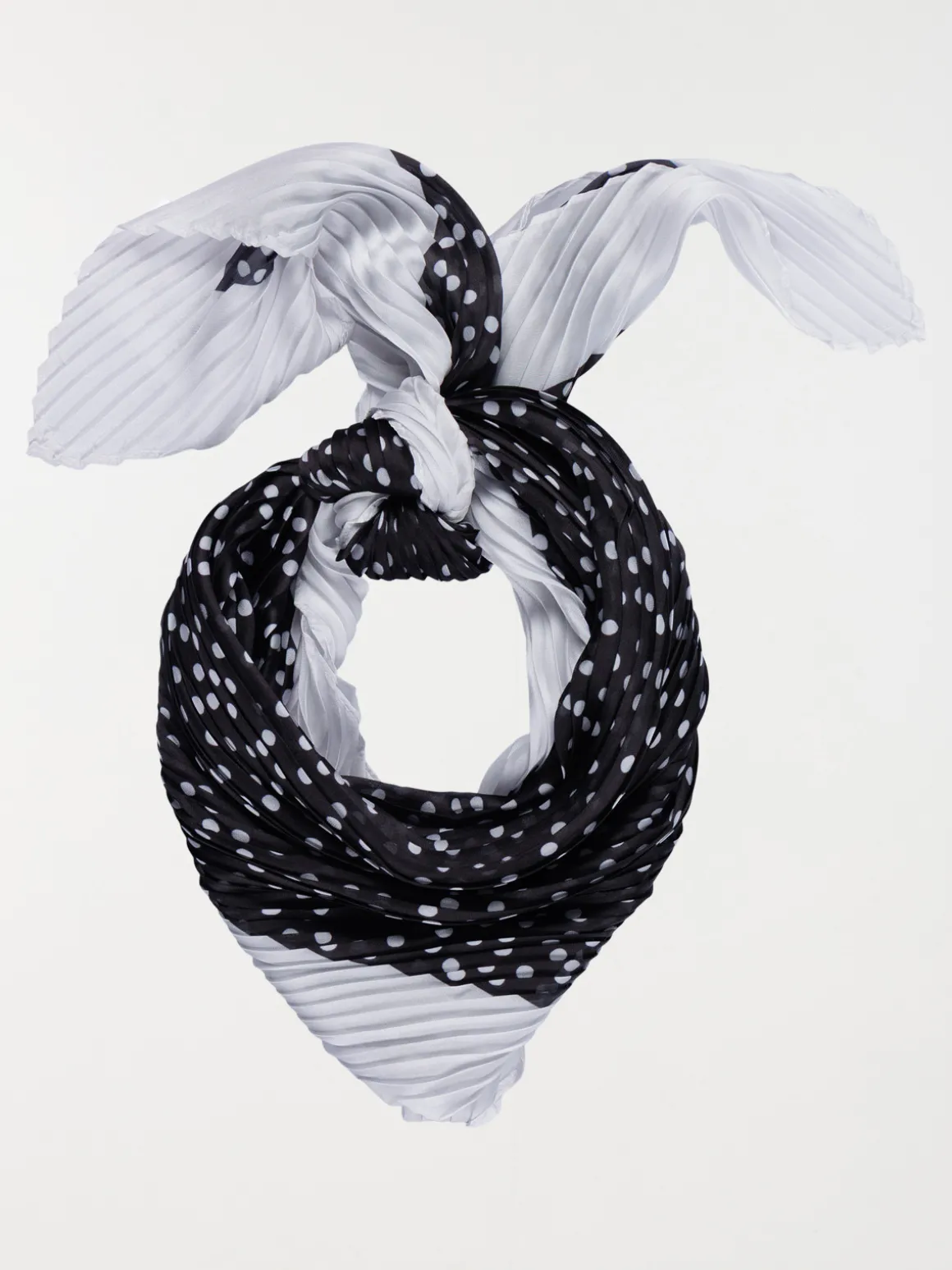 Foulard plissé à pois femme