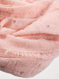 Foulard retro pink motif doré femme