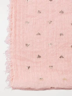 Foulard retro pink motif doré femme