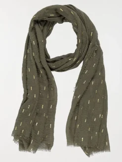 Foulard trèfle motif doré femme
