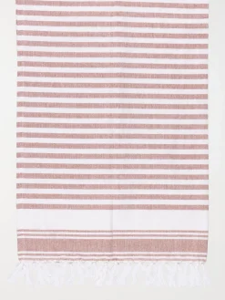 Fouta rayée terracotta femme 80 x 150 cm