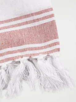 Fouta rayée terracotta femme 80 x 150 cm
