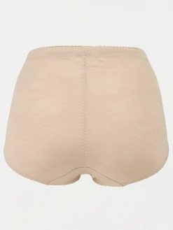 Gaine maintien brodée beige femme