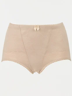 Gaine maintien brodée beige femme