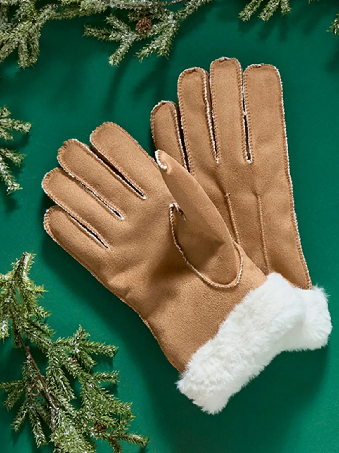 Gants bi-matière femme