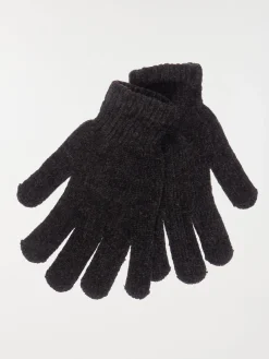 Gants noirs maille chenille femme