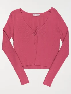 Gilet à nouer côtelé fille (XXS-M)