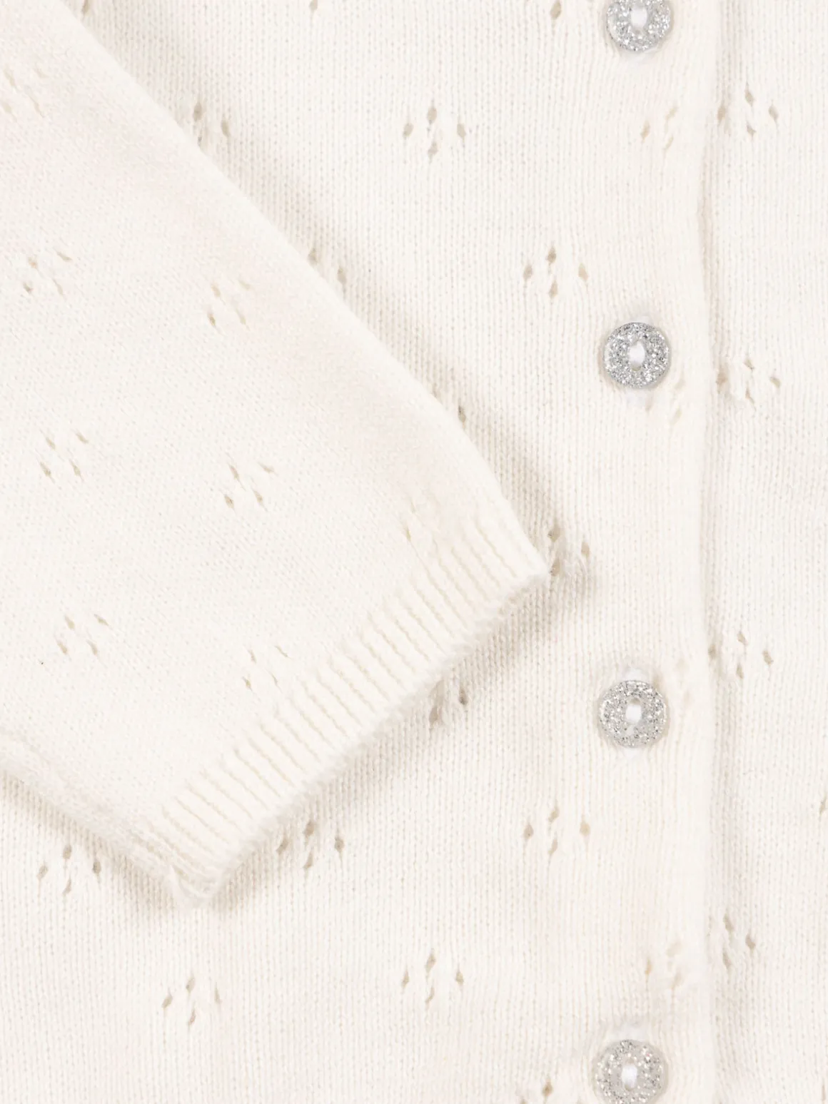 Gilet ajouré écru fille (3-36M)