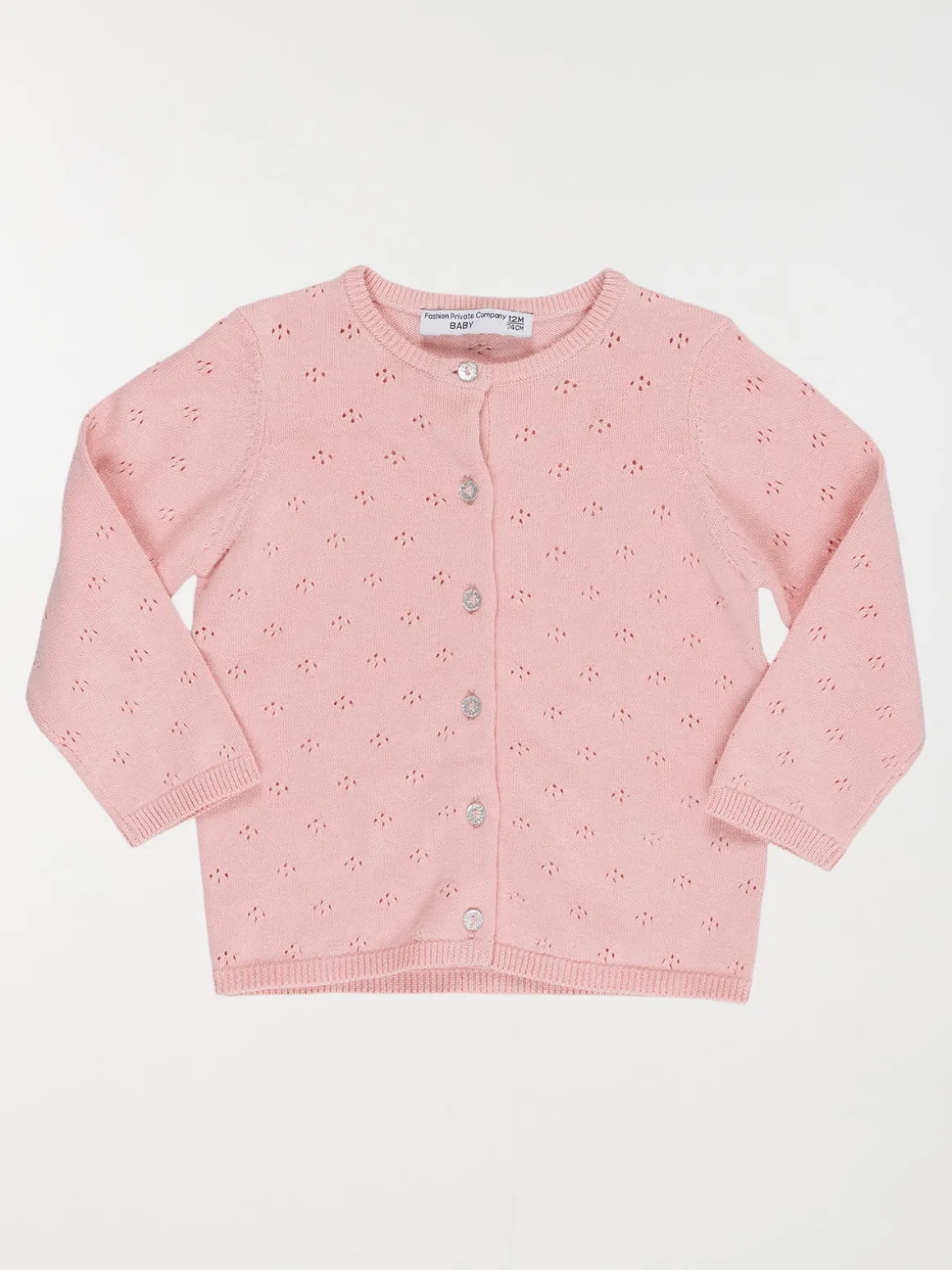 Gilet basique new pink fille (3-36M)