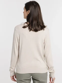 Gilet boutonné beige chiné femme