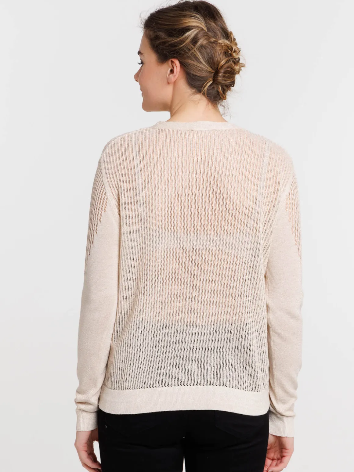 Gilet boutonné brillant femme