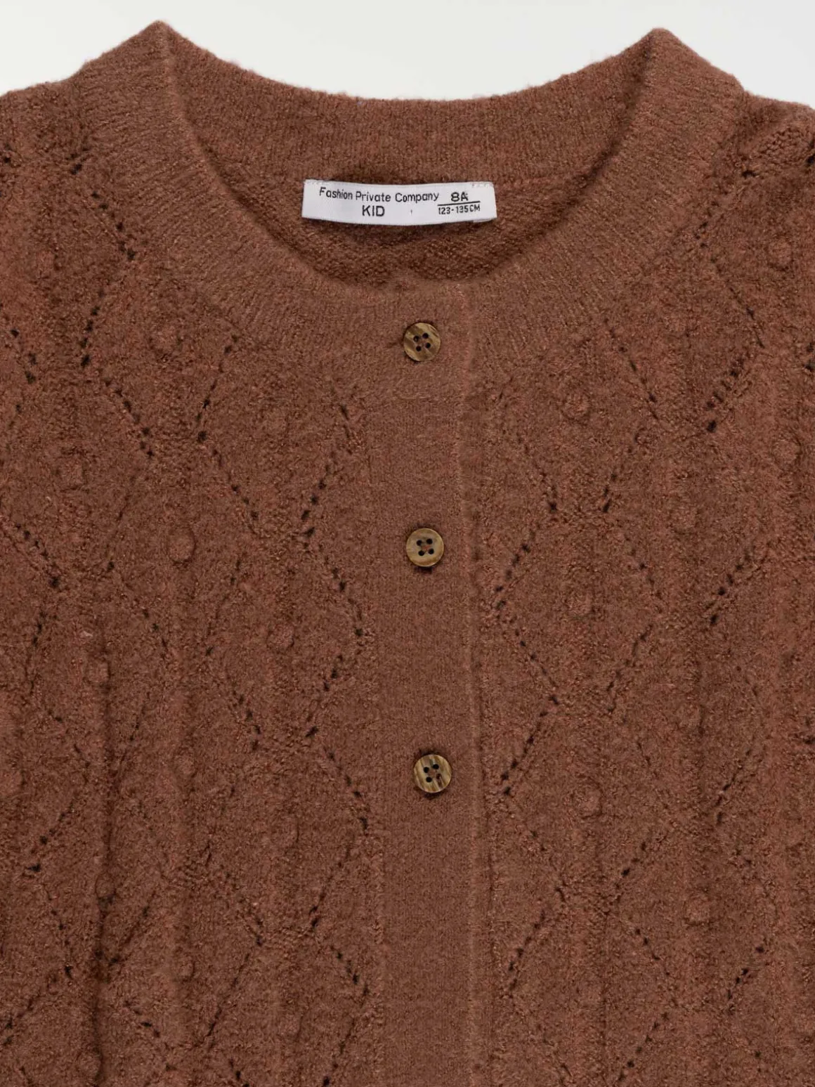 Gilet boutonné cacao chaud fille (3-12A)