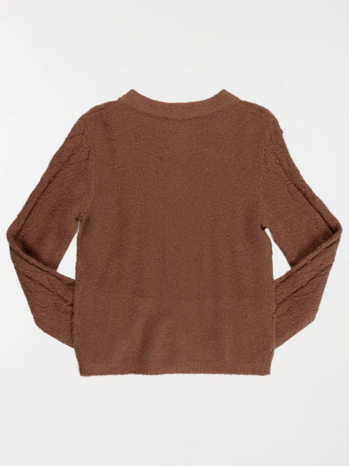 Gilet boutonné cacao chaud fille (3-12A)