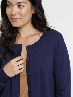 Gilet boutonné col rond femme