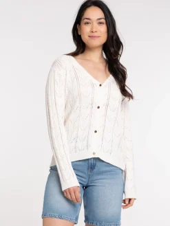 Gilet boutonné col rond femme